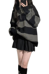 Sweat à capuche gothique rayé vintage d'automne